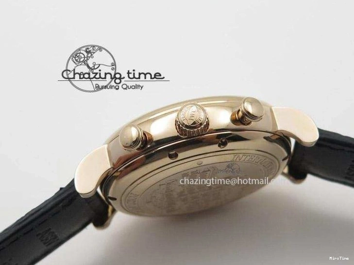 MIROTIME 1103 Portofino Chrono RG White Dial on Black Leather Strap A Vibrant 7385